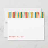 Kleurlijnen Stijlvolle Trendy Modern Note Kaart Notitiekaartje (Voorkant)