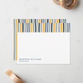 Kleurlijnen Stijlvolle Trendy Modern Note Kaart Notitiekaartje (Voorkant / Achterkant in situ)