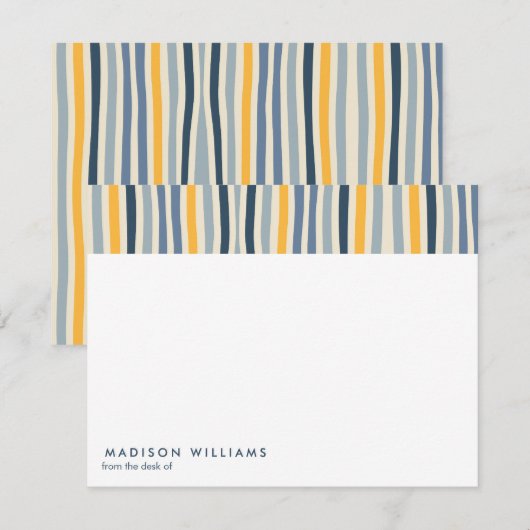 Kleurlijnen Stijlvolle Trendy Modern Note Kaart Notitiekaartje (Voorkant / Achterkant)
