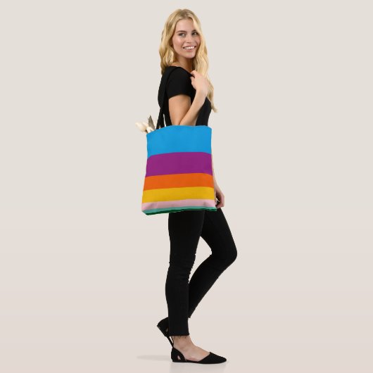 Kleurlijnen Tote Bag (Op model)