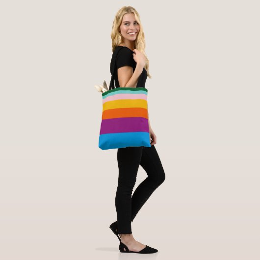Kleurlijnen Tote Bag (Op model)
