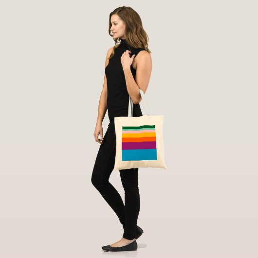 Kleurlijnen Tote Bag (Voorkant (model))