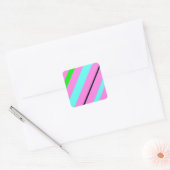 Kleurlijnen Vierkante Sticker (Envelop)