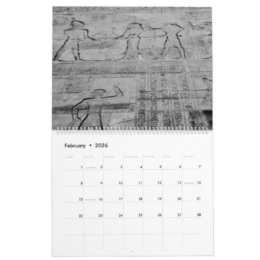 Kleurloze Egypte Kalender (Feb 2026)