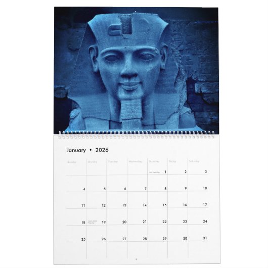 Kleurloze Egypte Kalender (Jan 2026)