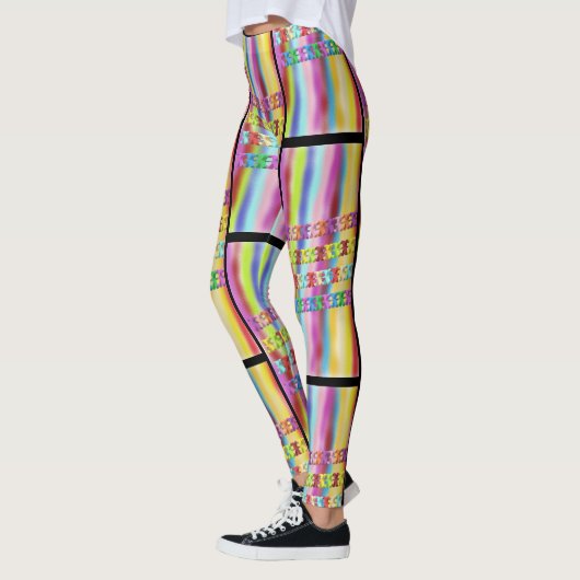 Kleurloze hypnotische kleuren schitteren als knopp leggings (Links)
