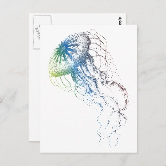 kleurloze kwal briefkaart (Voorkant / Achterkant)