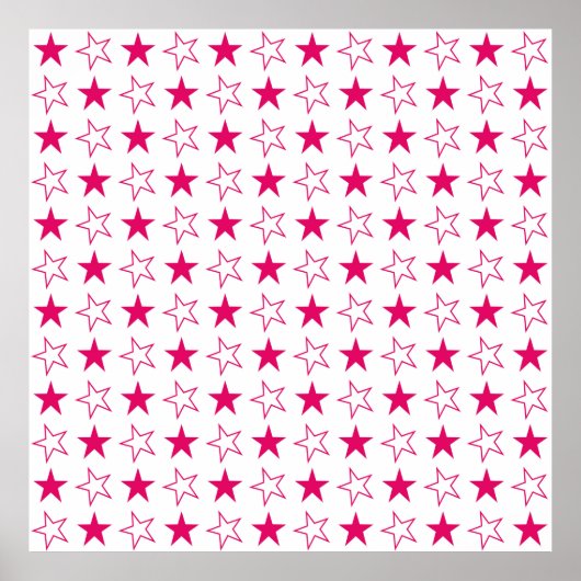 Kleurloze sterren, roze sterren poster (Voorkant)