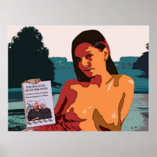 Kleurloze vrouw in Stowe met goed boek Poster