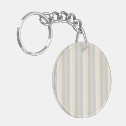 Kleurloze, zachte grijsstaven - verticale strepen sleutelhanger (Voorkant Links)