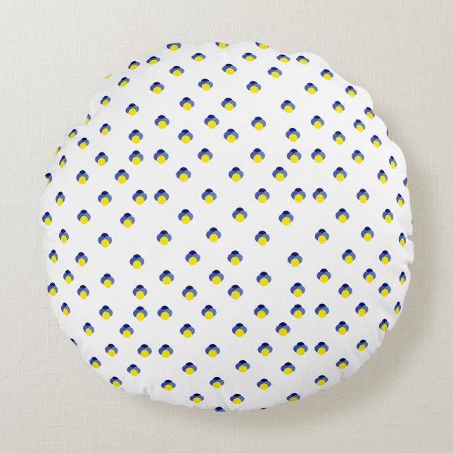 Kleurmatch Circle Block Design Rond Kussen (Voorkant)