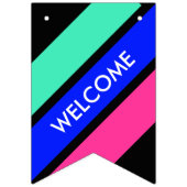 Kleurmengeling - munt, koningsblauw, roze vlaggetjes (Tweede vlag)