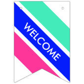 Kleurmengeling - munt, koningsblauw, roze vlaggetjes (Eerste vlag)