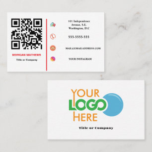 Kleurminimalistisch professioneel bedrijf Logo QR- Visitekaartje