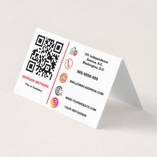 Kleurminimalistisch professioneel bedrijf Logo QR- Visitekaartje