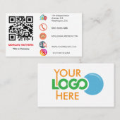 Kleurminimalistisch professioneel bedrijf Logo QR- Visitekaartje (Voorkant / Achterkant)