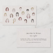 Kleurmodellen kapsalon visagist visitekaartje (Voorkant / Achterkant)