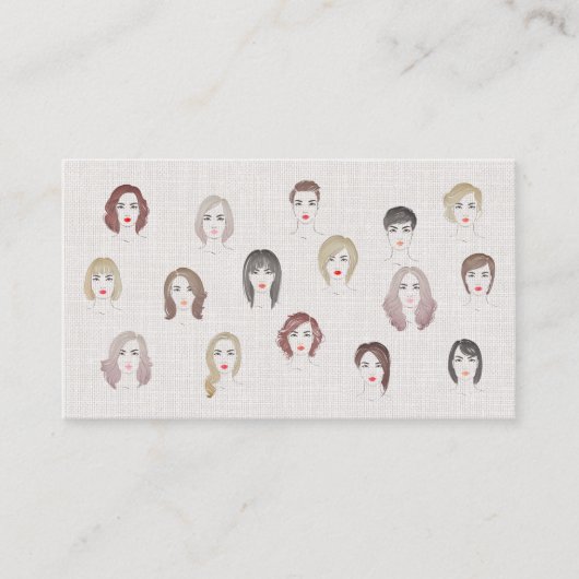 Kleurmodellen kapsalon visagist visitekaartje (Voorkant)