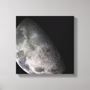 Kleurmozaïek van de maan op aarde canvas afdruk