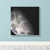 Kleurmozaïek van de maan op aarde canvas afdruk (Insitu (Houten vloer))