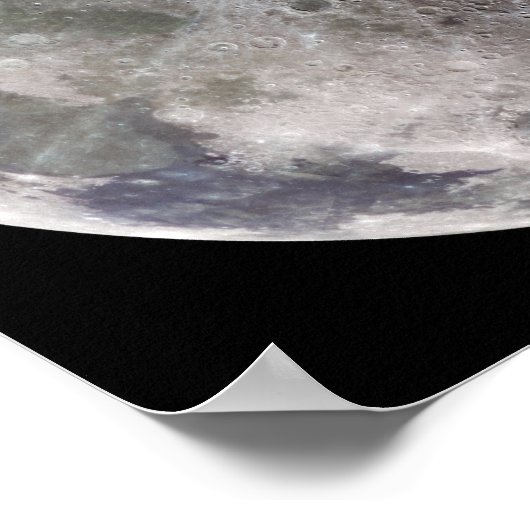 Kleurmozaïek van de maan op aarde poster (Hoek)