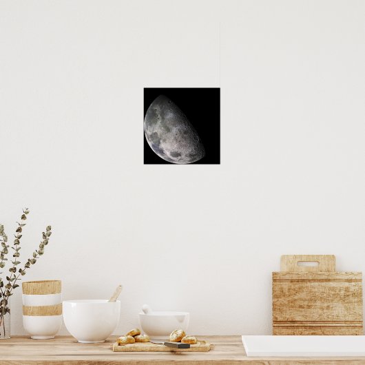 Kleurmozaïek van de maan op aarde poster (Keuken)