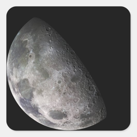 Kleurmozaïek van de maan op aarde vierkante sticker (Voorkant)