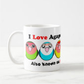 Kleurmutaties van vogels koffiemok (Links)