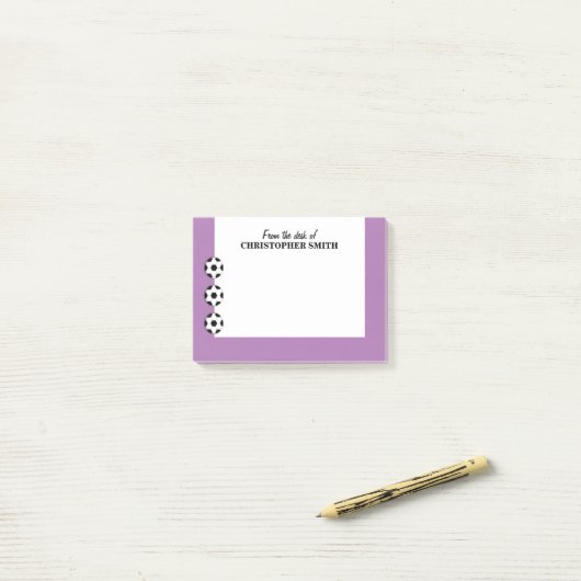Kleurnaam voor Voetbal PERSONALIZE Post-it® Notes (Op bureau)