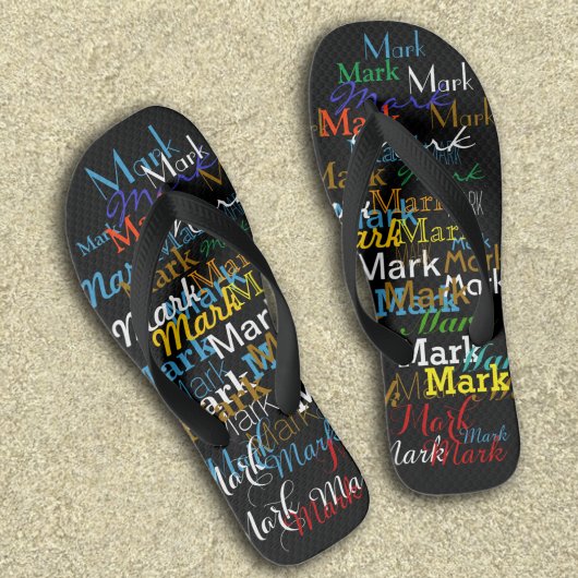 Kleurnamen herhaald | Gepersonaliseerd patroon Teenslippers