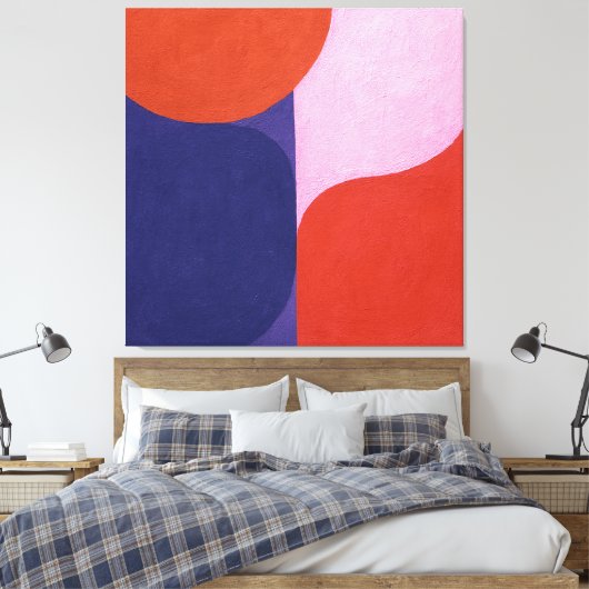 "Kleuronderhandeling" Kleurrijke Abstracte kunst Canvas Afdruk (Insitu (Slaapkamer))