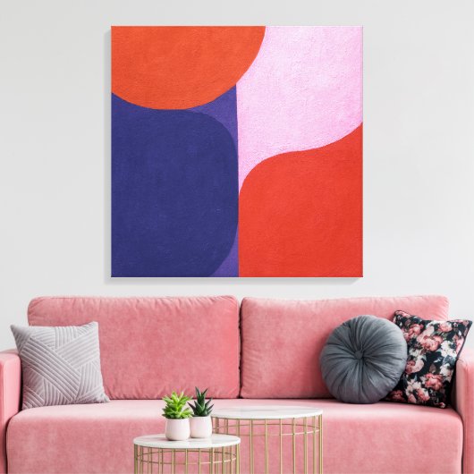 "Kleuronderhandeling" Kleurrijke Abstracte kunst Canvas Afdruk (Insitu (Woonkamer))