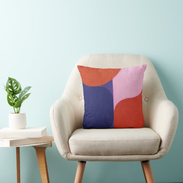 "Kleuronderhandeling" Kleurrijke Abstracte kunst Kussen (Stoel)