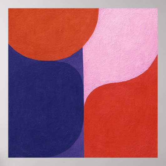 "Kleuronderhandeling" Kleurrijke Abstracte kunst Poster (Voorkant)