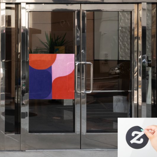"Kleuronderhandeling" Kleurrijke Abstracte kunst Raamsticker (Kantoordeur)