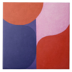 "Kleuronderhandeling" Kleurrijke Abstracte kunst Tegeltje