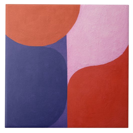 "Kleuronderhandeling" Kleurrijke Abstracte kunst Tegeltje (Voorkant)