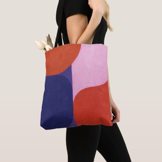 "Kleuronderhandeling" Kleurrijke Abstracte kunst Tote Bag (Dichtbij)