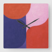 "Kleuronderhandeling" Kleurrijke Abstracte kunst Vierkante Klok (Voorkant)
