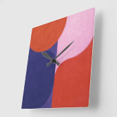 "Kleuronderhandeling" Kleurrijke Abstracte kunst Vierkante Klok (Hoek)