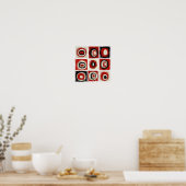 Kleuronderzoek naar sneeuwwitcanvas afdrukken poster (Keuken)