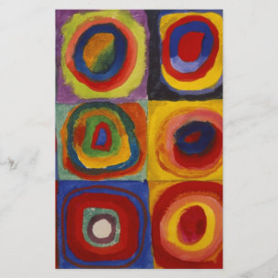 Kleuronderzoek van vierkantscirkels briefpapier