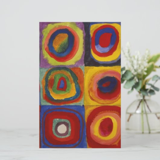 Kleuronderzoek van vierkantscirkels briefpapier (Staand voorkant)