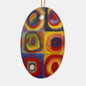 Kleuronderzoek van vierkantscirkels keramisch ornament (Links)