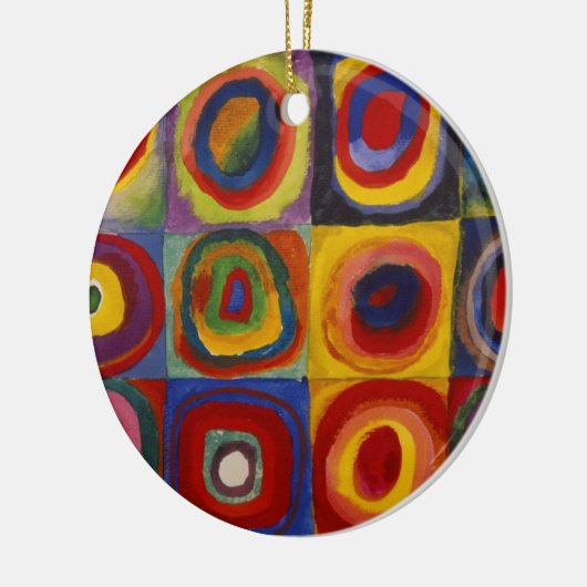 Kleuronderzoek van vierkantscirkels keramisch ornament (Links)