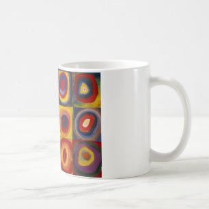 Kleuronderzoek van vierkantscirkels koffiemok