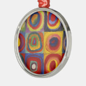 Kleuronderzoek van vierkantscirkels metalen ornament (Links)