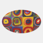 Kleuronderzoek van vierkantscirkels ovale sticker (Voorkant)