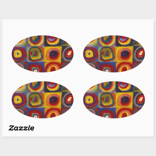 Kleuronderzoek van vierkantscirkels ovale sticker (Vel)