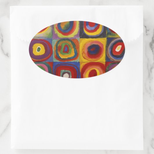 Kleuronderzoek van vierkantscirkels ovale sticker (Tas)